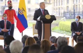 El Presidente Iván Duque durante la sanción de la Ley.