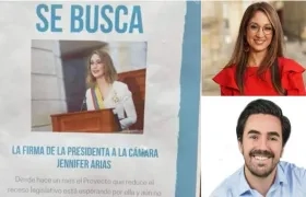 Este fue el cartel que pegó Gabriel Santos con la imagen de Jennifer Arias.