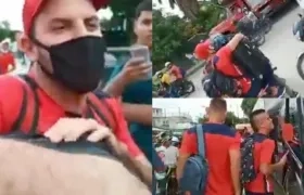 El capitán Sebastián Viera en la moto.