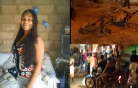 Carmen Alicia Munive (izquierda); y asonada tras su crimen, derecha. 