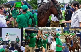 El alcalde Jaime Pumarejo en la nueva fase del plan de sustitución de los carro'e mulas.