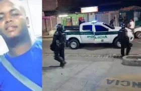 La víctima y el Esmad en el lugar de los hechos.