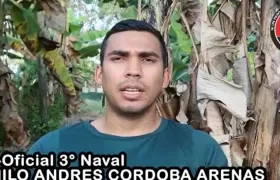 Camilo Andrés Córdoba, suboficial de la Armada en poder del ELN.