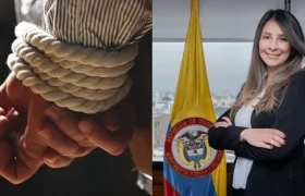 Imagen de referencia y la secretaria general del MinJusticia, Helen Ortiz.