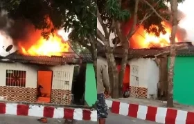 La vivienda de Nueva Colombia en donde se produjo el incendio.
