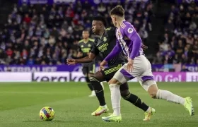 Vinicius Jr en acción en el juego contra el Valladolid.