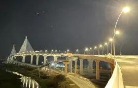 El nuevo alumbrado del Puente Pumarejo.