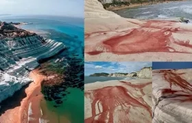 Acantilados icónicos de Scala dei Turchi de Italia desfigurados por vándalos.