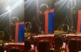 Momento en que ocurrió el accidente en el circo. 