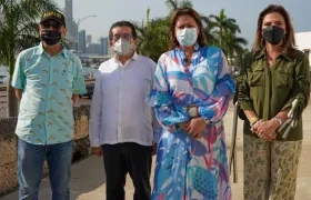 Alcalde de Cartagena, William Dau; el ministro de Salud, Fernando Ruiz; ministra de Comercio, María Ximena Lombana, y la presidenta de Procolombia, Flavia Santoro.