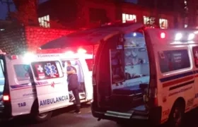 Ambulancias que trasladaron a los heridos.