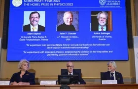 Anuncio de ganadores del Premio Nobel de Física.