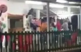 El altercado en el negocio de comidas rápidas.