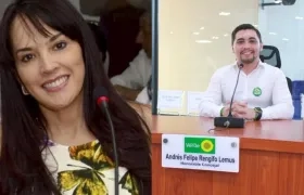Los concejales María Auxiliadora Henríquez y Andrés Rengifo. 