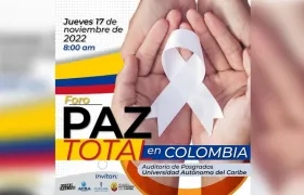 Afiche sobre el foro de este jueves en Uniautónoma.