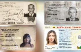 Los 4 formatos que se han utilizado en la historia de la cédula colombiana.