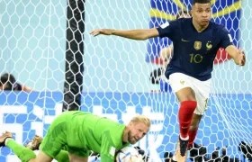 La celebración de Mbappé.