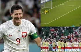 Celebración de Lewandowski y la atajada de Wojciech Szczesny.
