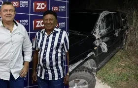 Silvio, 'El Pangue' y el vehículo accidentado. 