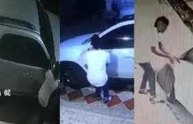 El ladrón al quedar grabado en los tres lugares robando retrovisores. 