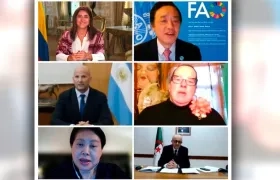 La Primera Dama María Juliana Ruiz, durante su intervención.