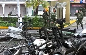 Destrozos causados por la explosión.