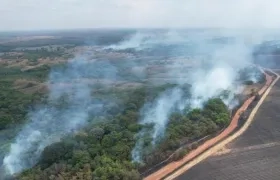 Área afectada con el fuego controlado.