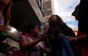 La periodista Manuela Granda, tras la agresión.