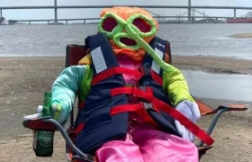 La marimonda instalada en la 'Isla Pechuga'.