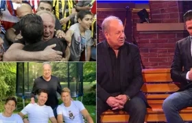 Carlos Simeone compartiendo con su hijo Digo Pablo. 