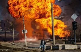 Una de las ciudades ucranianas bombardeadas.