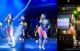 Amaya en plena actuación.