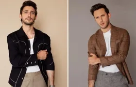 Los hermanos Emiliano (i) y Sebastián Zurita (d), durante una sesión fotográfica en la Ciudad de México. 