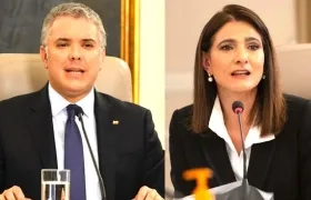 El Presidente Iván Duque y la Ministra Ángela María Orozco.
