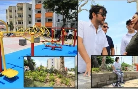 El Alcalde Jaime Pumarejo en la entraga en El Tabor y La Cumbre de los 760 metros cuadrados de esparcimiento a la comunidad.