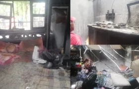 Así quedó la vivienda tras el incendio. 