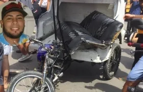 Osmer Ismael conducía este motocarro al momento del accidente. 