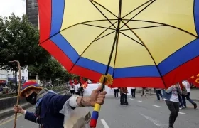 Marcha del Día del Trabajo en Bogotá.