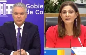 El Presidente de la República, Iván Duque y Mintransporte Ángela Maria Orozco