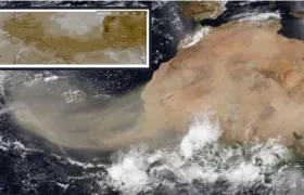 Imagen seguimiento del polvo del Sahara. GEOS-5. 
