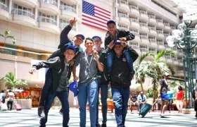 Integrantes de la Banda de Baranoa a su llegada en Washington.