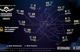 Distribución geográfica de las vacantes.