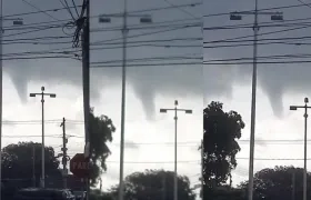 Tromba marina en el suroriente de Barranquilla. 