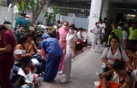 Aspecto del congestionamiento en el Hospital San Rafael, de El Espinal.