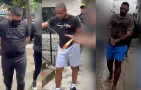 Los tres capturados en los operativos. 