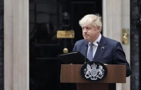 Boris Jhonson en la rueda de prensa del pasado jueves