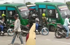 Bus de Coolitoral donde fue baleado el conductor. 