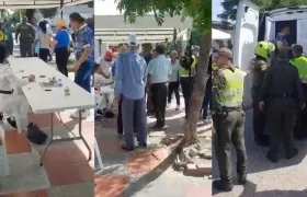 Algunos momentos de la trifulca de este domingo en la sede comunal de La Ceiba.