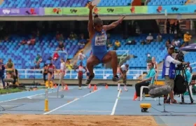 Natalia Linares durante la prueba. 