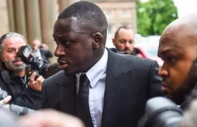Benjamín Mendy, a su llegada al tribunal inglés